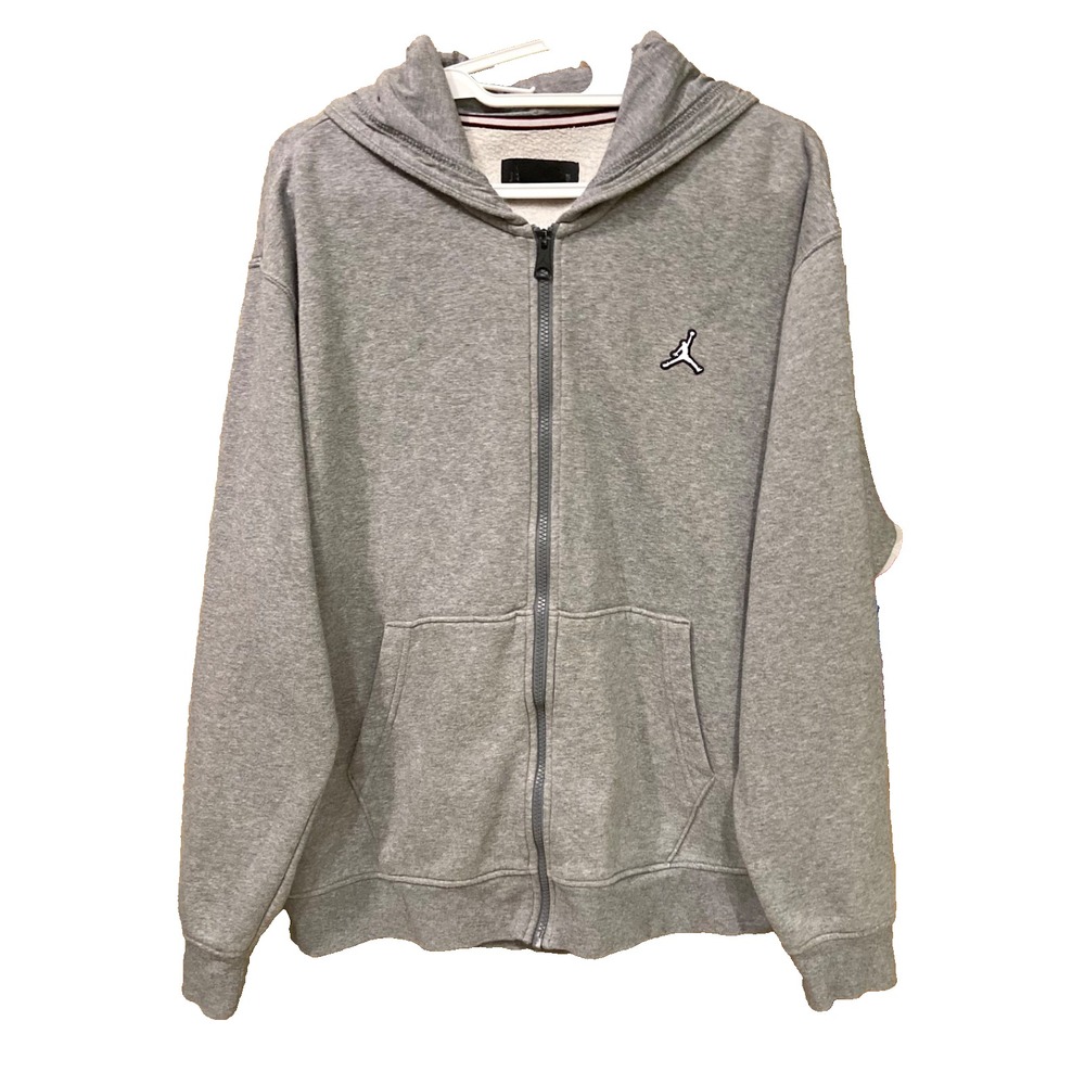 Jordan Jumpman Full-Zip Hoodie Large Grey Hooded Flight Essential Sweatshirt GUC